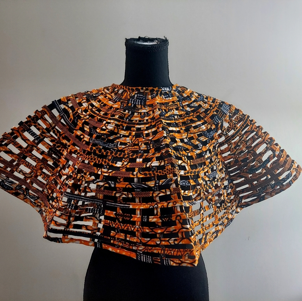 Ankara weaved web neck cape